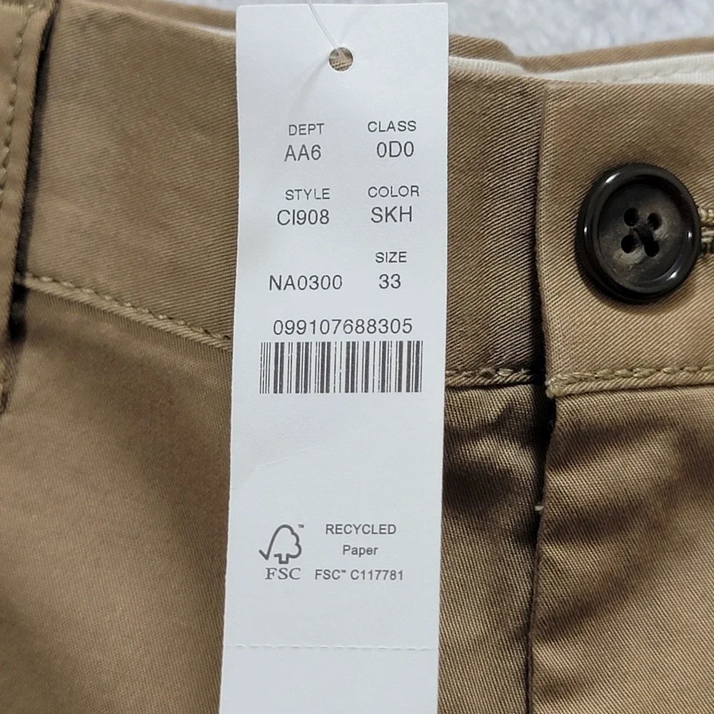 Vtg J. Crew Oarsman Mens Portsider Shorts 33 5" Inseam Khaki Tan Stretch Chino - Picture 4 of 9